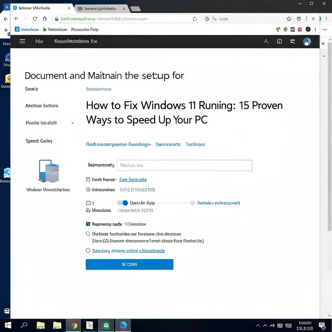 Step 8: Technical tutorial screenshot: Document and maintain the setup for How to Fix Windows 11 Running Slo